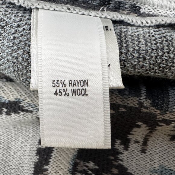 St John Womens Sweater Blue/Gray Abstract Pattern Zipper Wool Blend Knit Med. - Picture 6 of 7